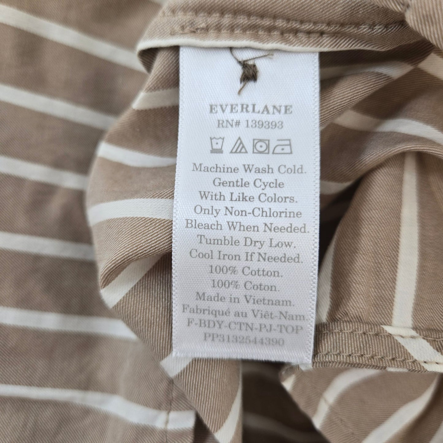 NWT Everlane The Woven Button Down PJ Top Cotton Size Small