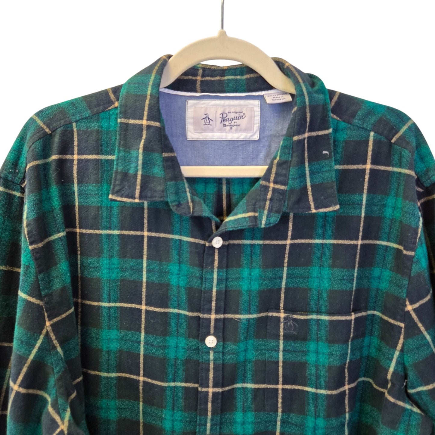 Original Penguin Plaid Button Down Shirt Size XXL