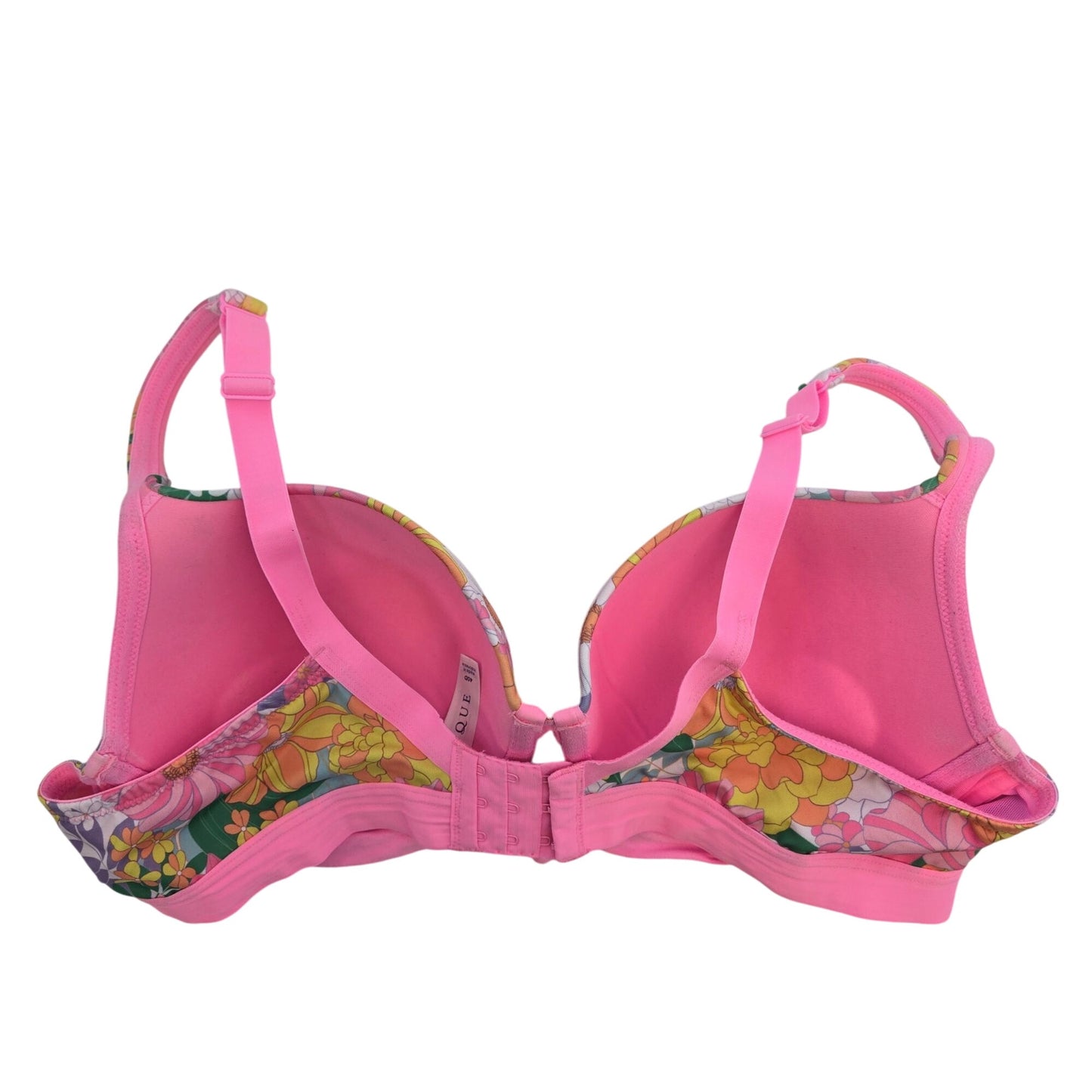 Cacique Boost Balconette Neon Pink Floral Underwire Bra Size 40D