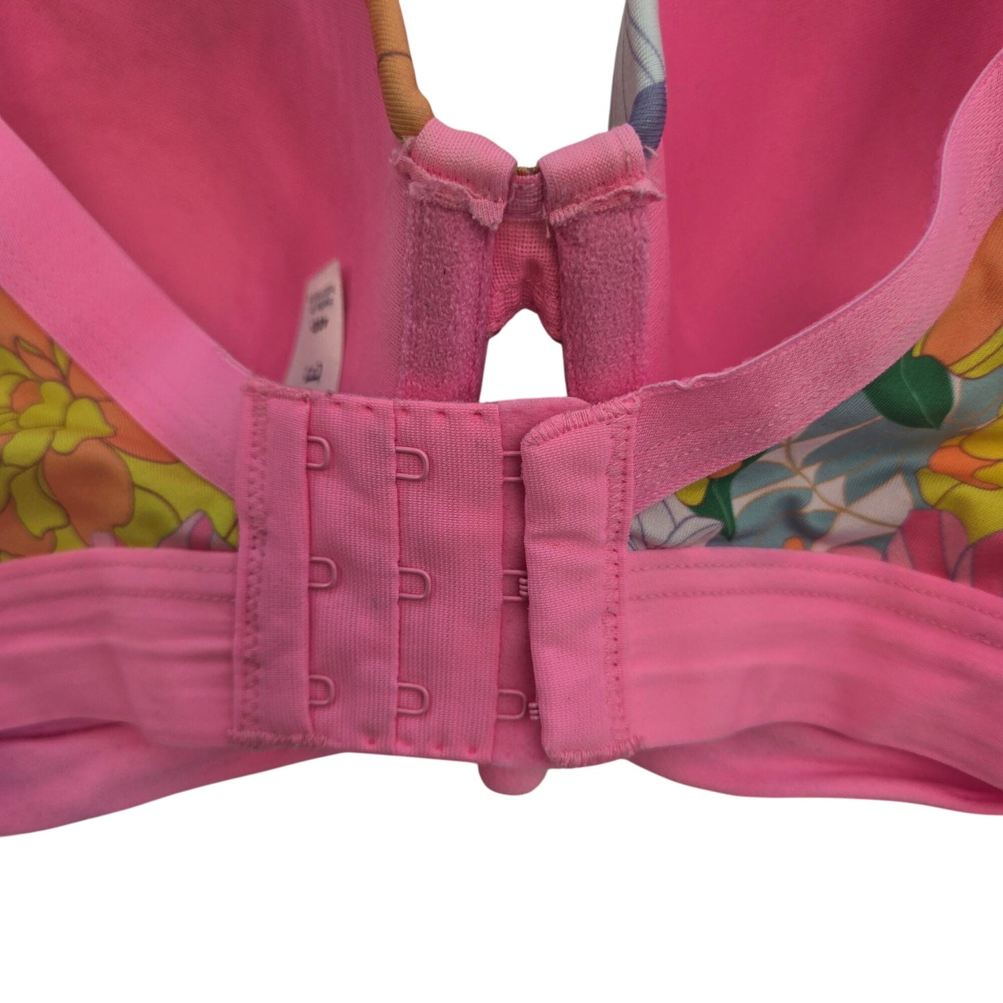 Cacique Boost Balconette Neon Pink Floral Underwire Bra Size 40D