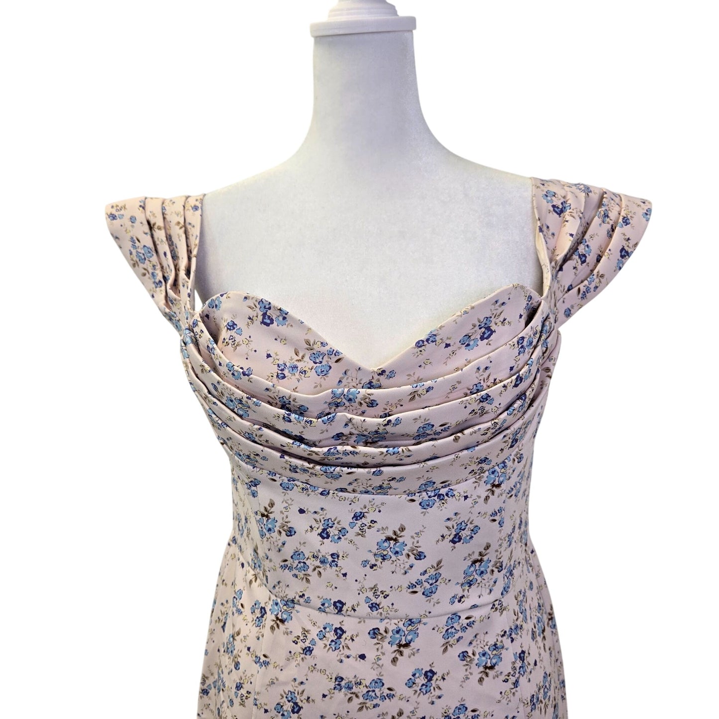 NWT Lavish Alice Bardot Floral Off The Shoulder Cowl Midi Dress Size 8
