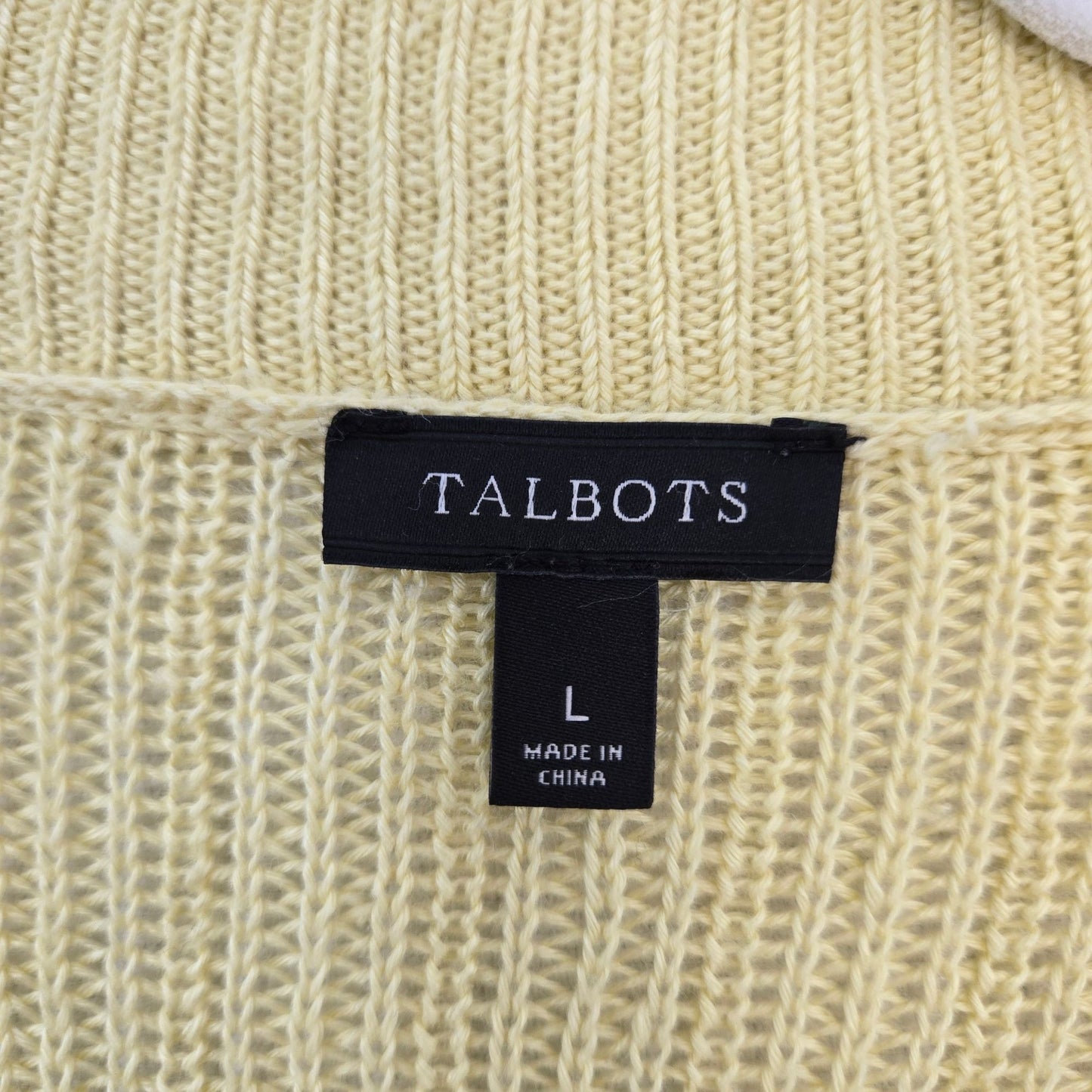 Talbots 100% Linen Longline Open Cardigan Sweater Size Large
