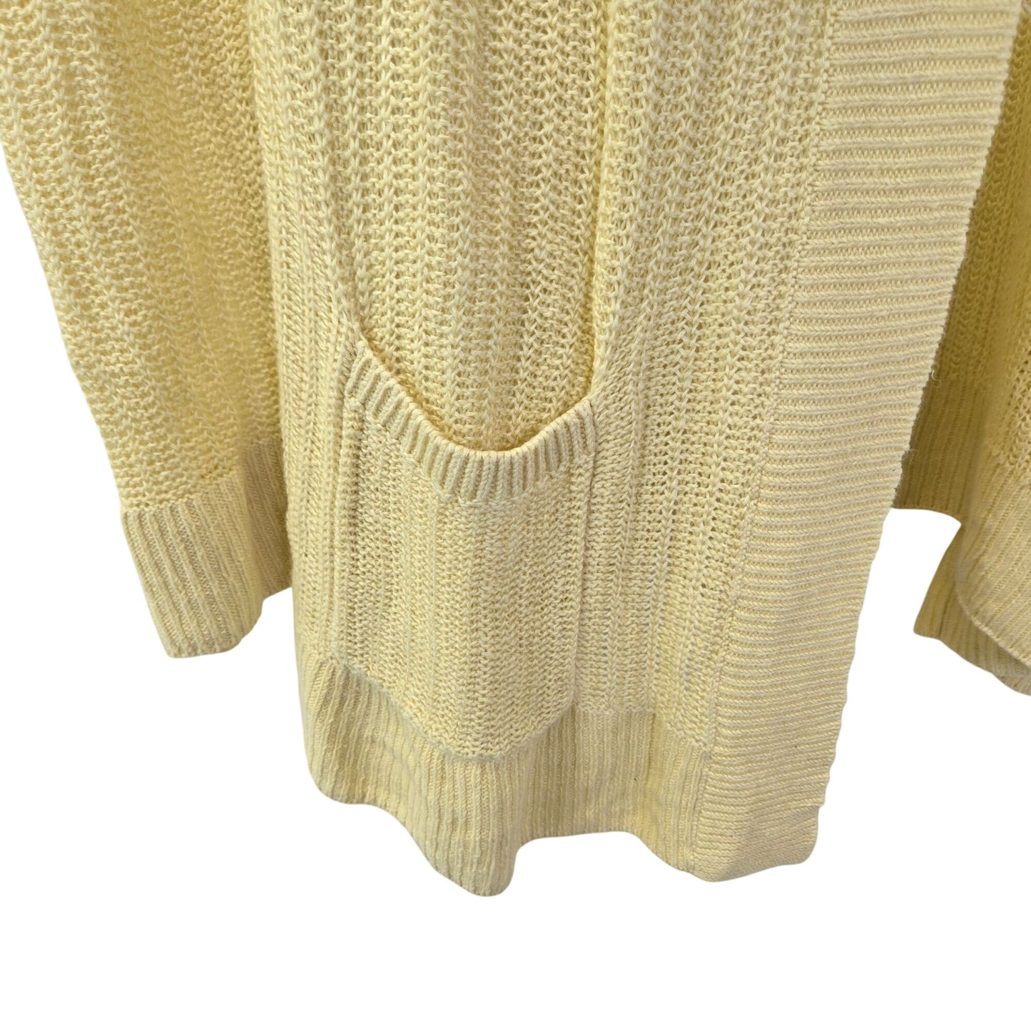 Talbots 100% Linen Longline Open Cardigan Sweater Size Large