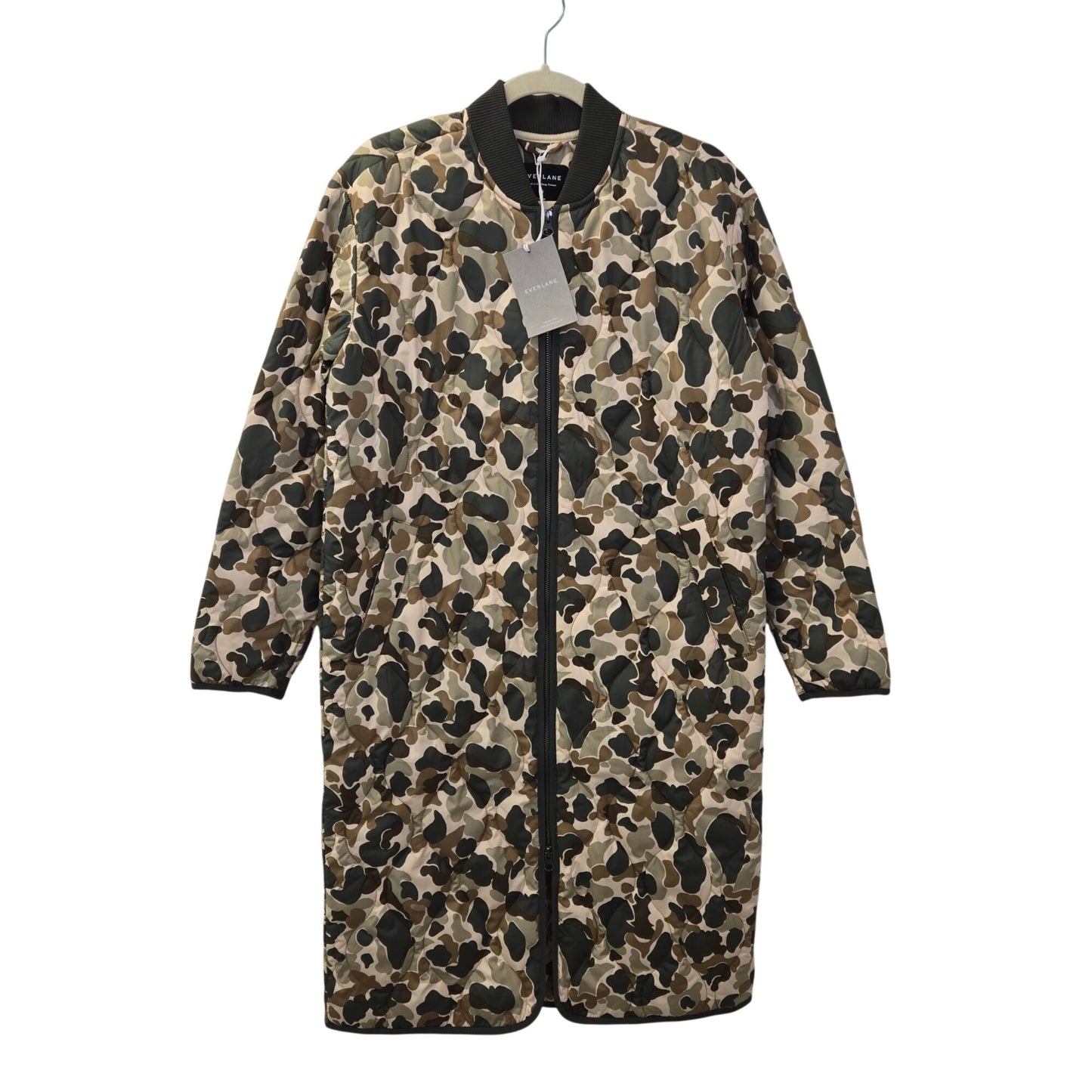 NWT Everlane The ReNew Long Liner Camouflage Full Zip Jacket Size Small