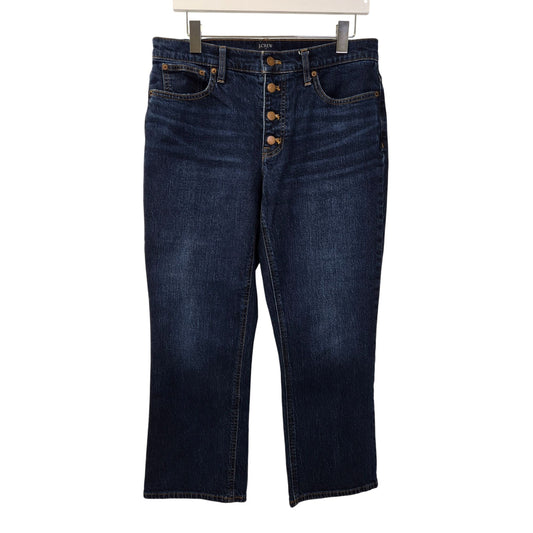 J. Crew Factory Mid-Rise Flare Crop Button Fly Jeans Size 30