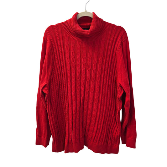 Lands' End 100% Cotton Cable Knit Turtleneck Sweater Size 2XL