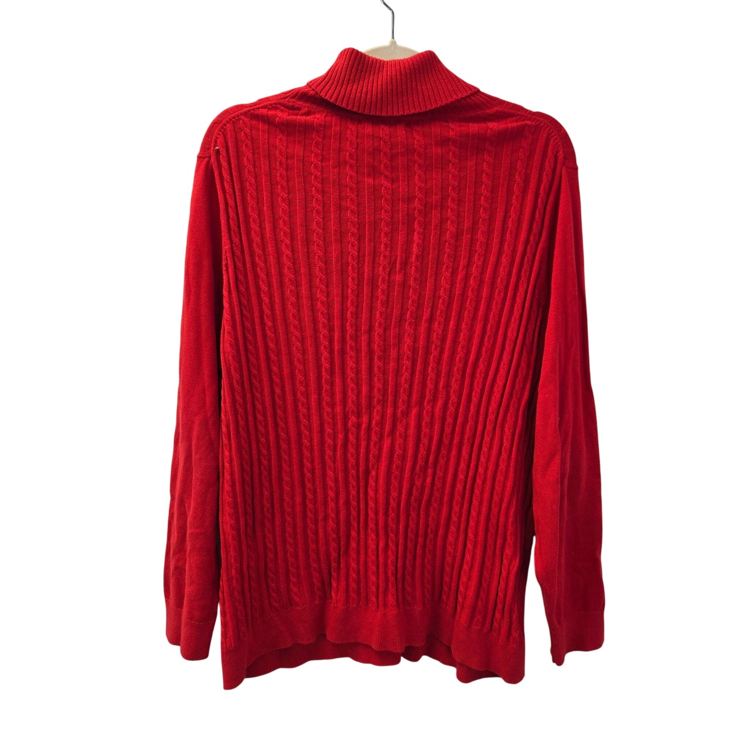 Lands' End 100% Cotton Cable Knit Turtleneck Sweater Size 2XL
