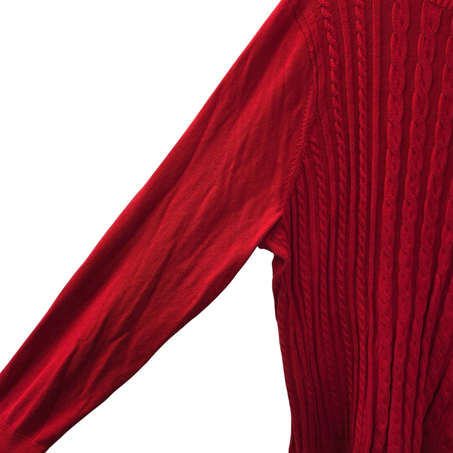 Lands' End 100% Cotton Cable Knit Turtleneck Sweater Size 2XL
