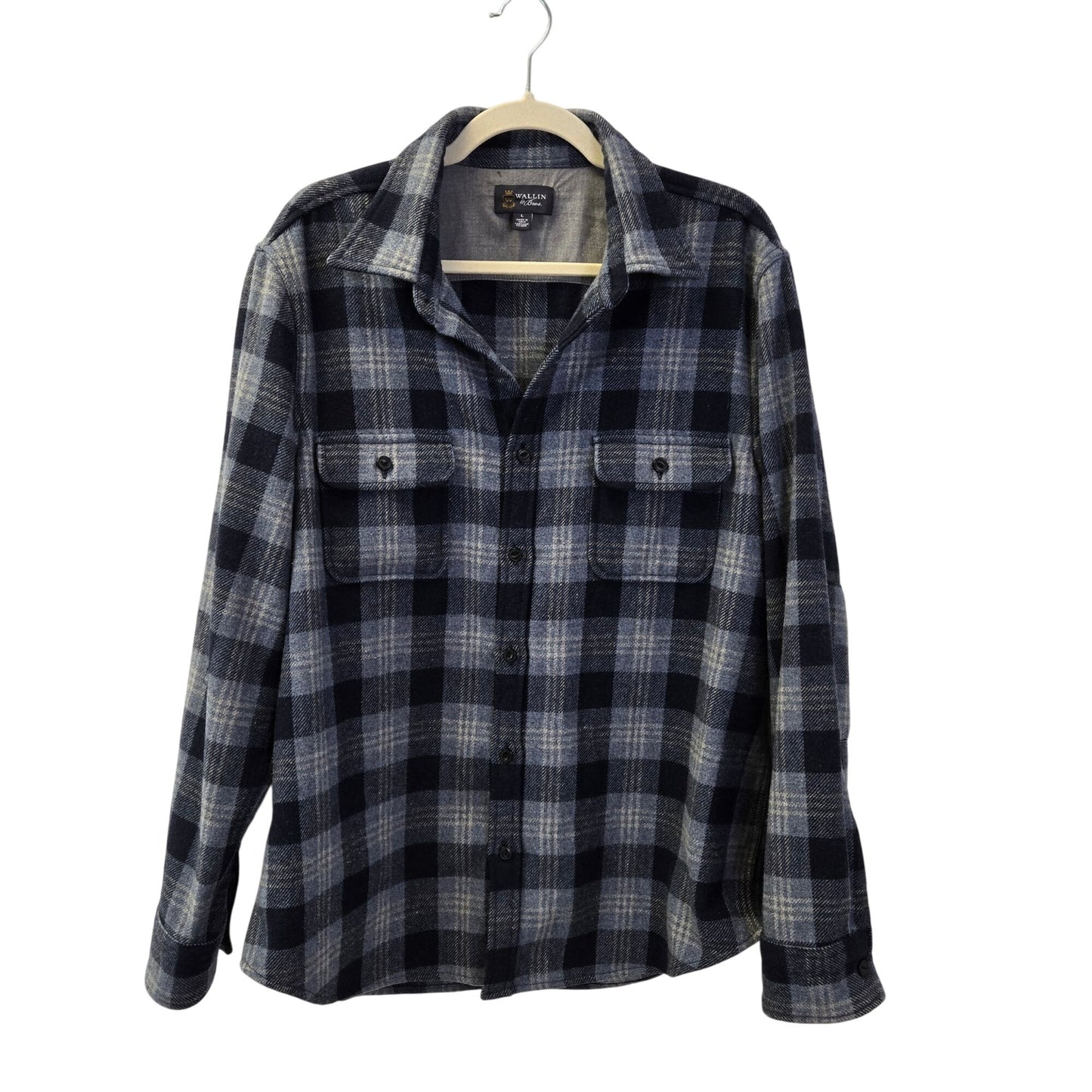 Wallin & Bros. Wool Blend Plaid Button Down Shirt Shacket Size Large
