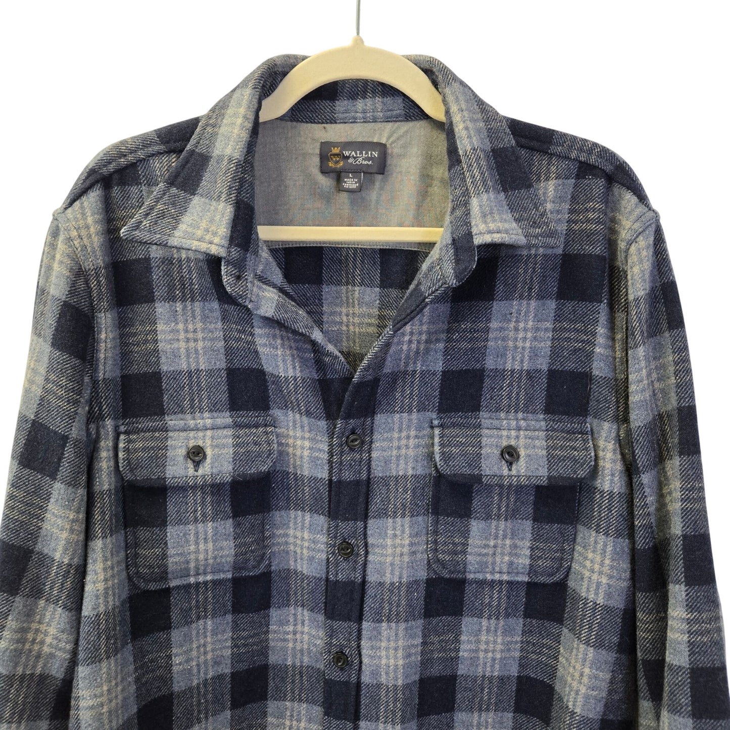 Wallin & Bros. Wool Blend Plaid Button Down Shirt Shacket Size Large