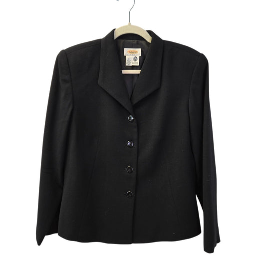 Talbots Petites 100% Wool Four Button Blazer Jacket Size 10P