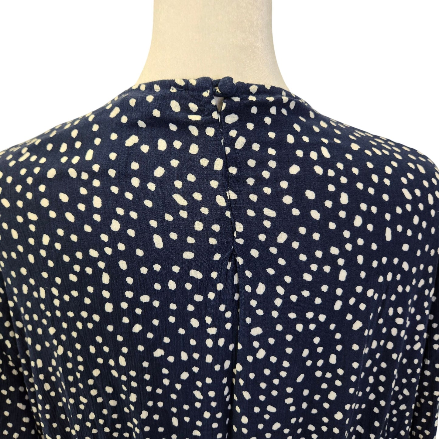 Ulla Popken 100% Viscose Polka Dot Long Sleeve Midi Boho Dress Size 16/18