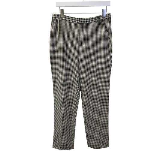 L’AGENCE Logan Trouser Black and White Houndstooth Print Ankle Pants Size 8