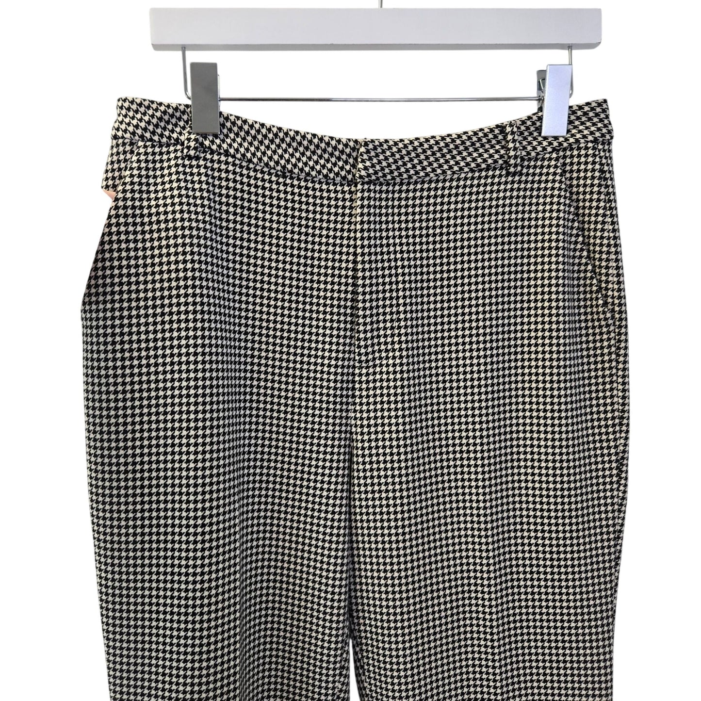 L’AGENCE Logan Trouser Black and White Houndstooth Print Ankle Pants Size 8