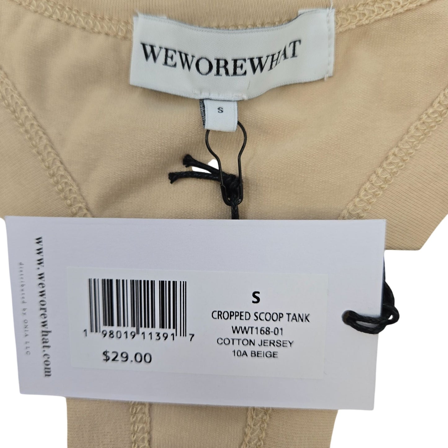 NWT WeWoreWhat Cropped Scoop Neck Cotton Jersey Tank Top Size Small