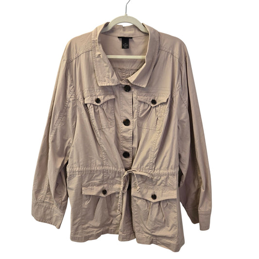 Lane Bryant Khaki Color Utility Jacket Size 28