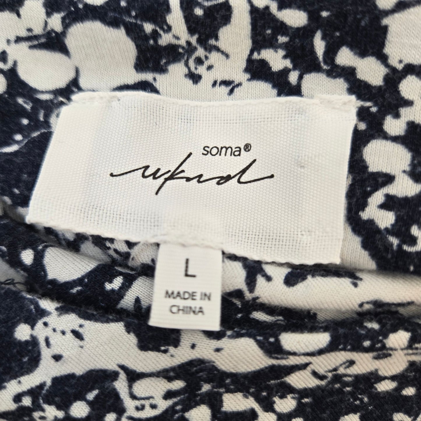 Soma Wknd (Weekend) Floral Sleeveless Midi Jersey Dress Size Large *No Belt*