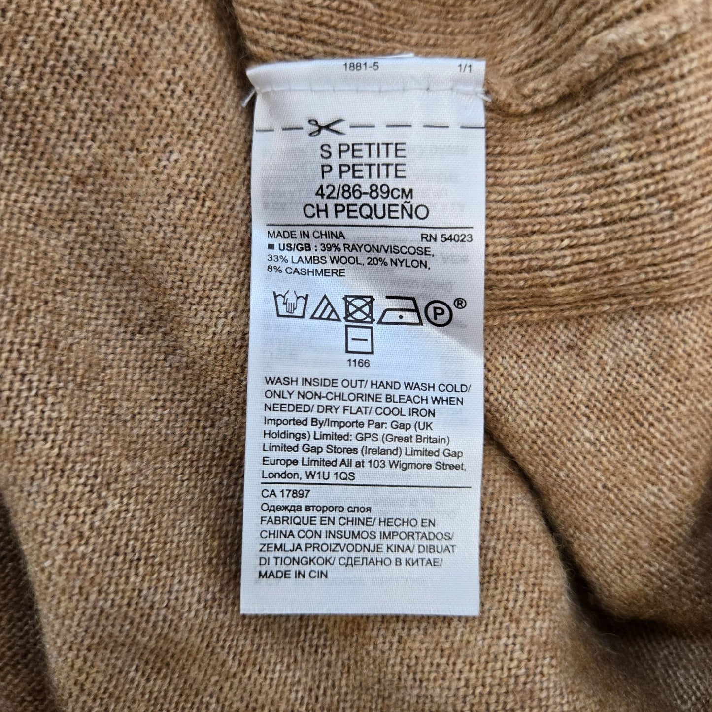 Banana Republic Wool & Cashmere Blend Sweater Dress Size Small Petite