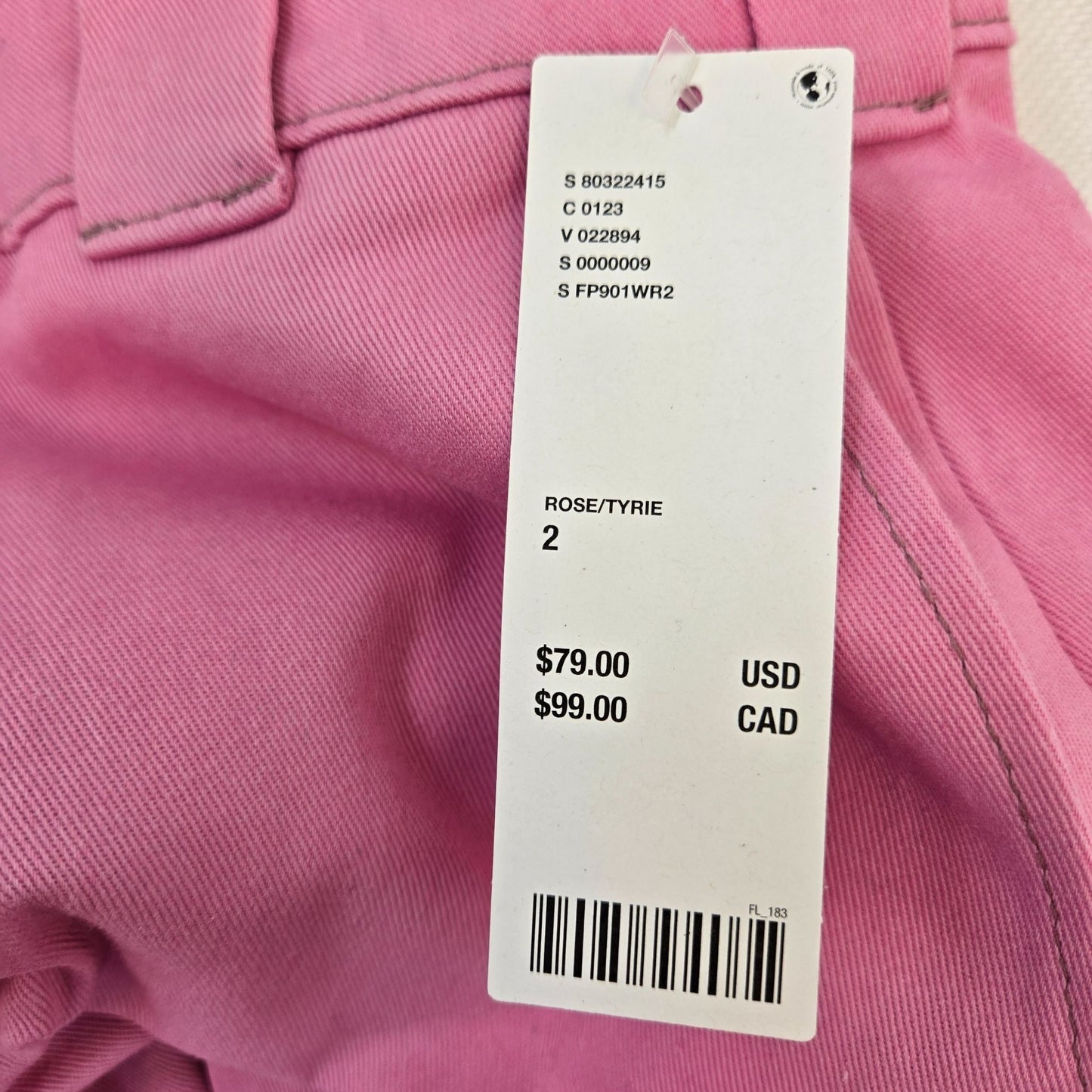 NWT Dickies Urban Outfitters Wide Leg Pink Jeans Size 2