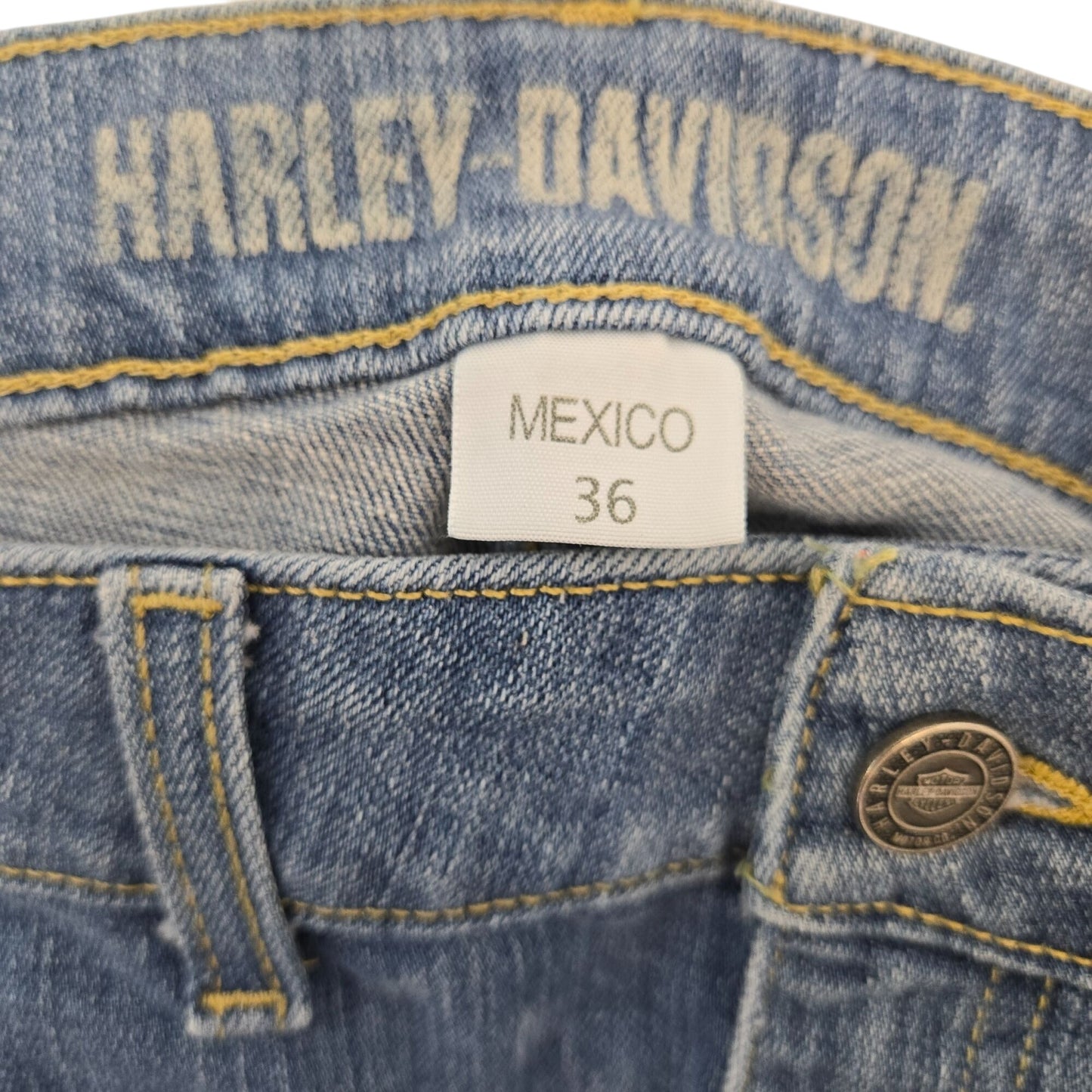 Harley-Davidson Straight Leg Medium Wash Jeans Size Mexico 36/US 40