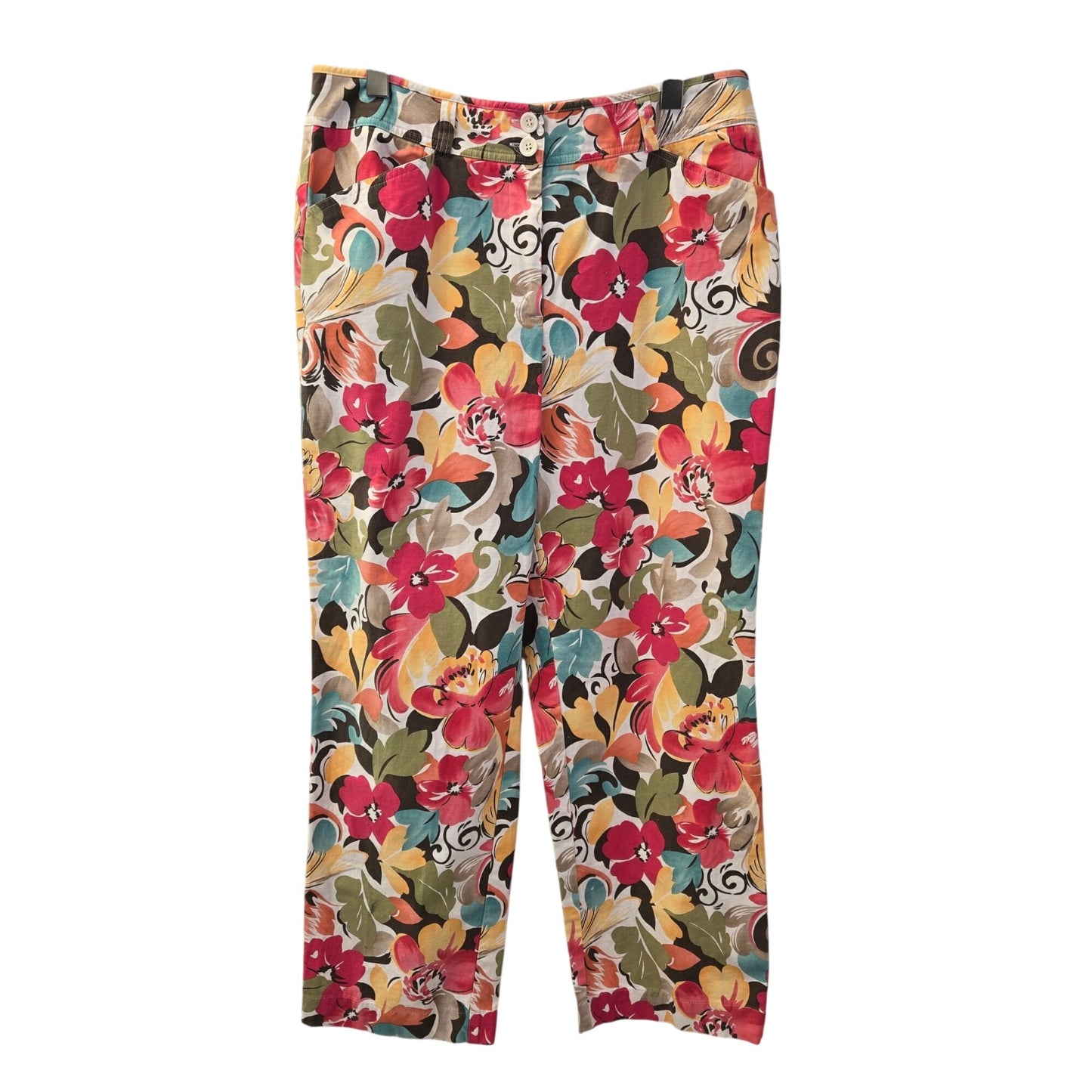 Talbots Petites Floral Straight Leg Pants Size XL Petite (est)