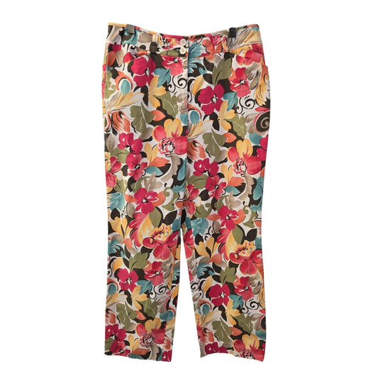 Talbots Petites Floral Straight Leg Pants Size XL Petite (est)