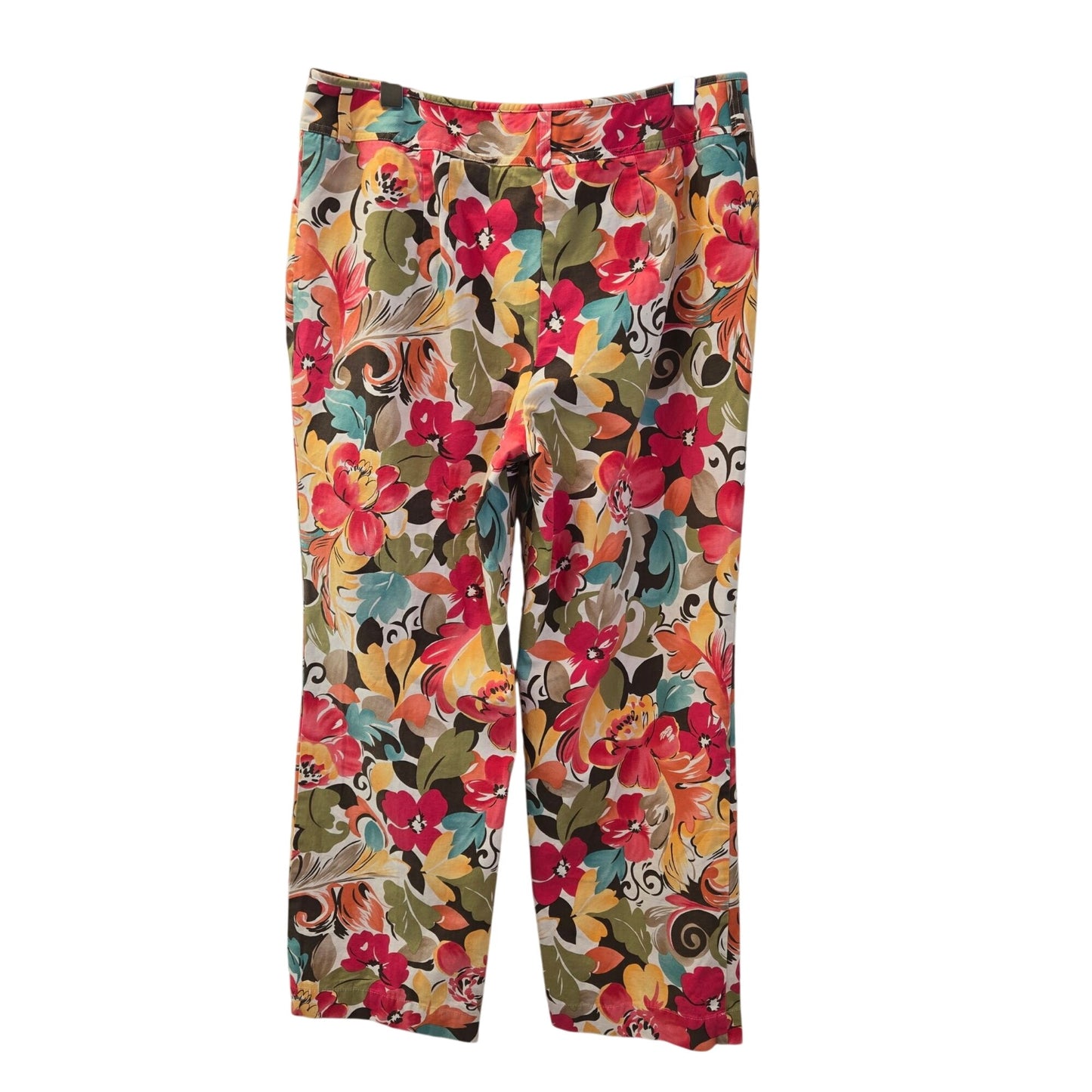 Talbots Petites Floral Straight Leg Pants Size XL Petite (est)