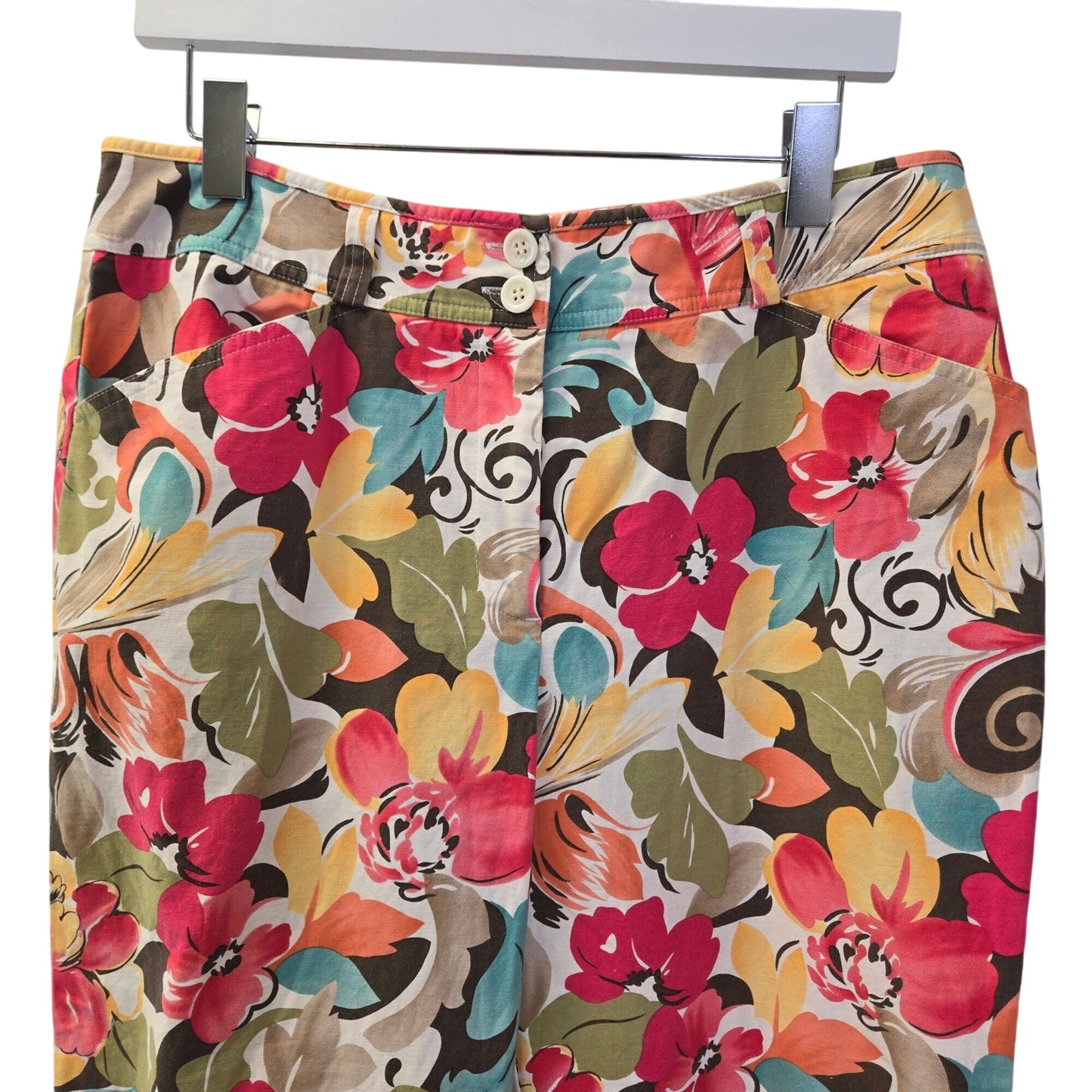 Talbots Petites Floral Straight Leg Pants Size XL Petite (est)