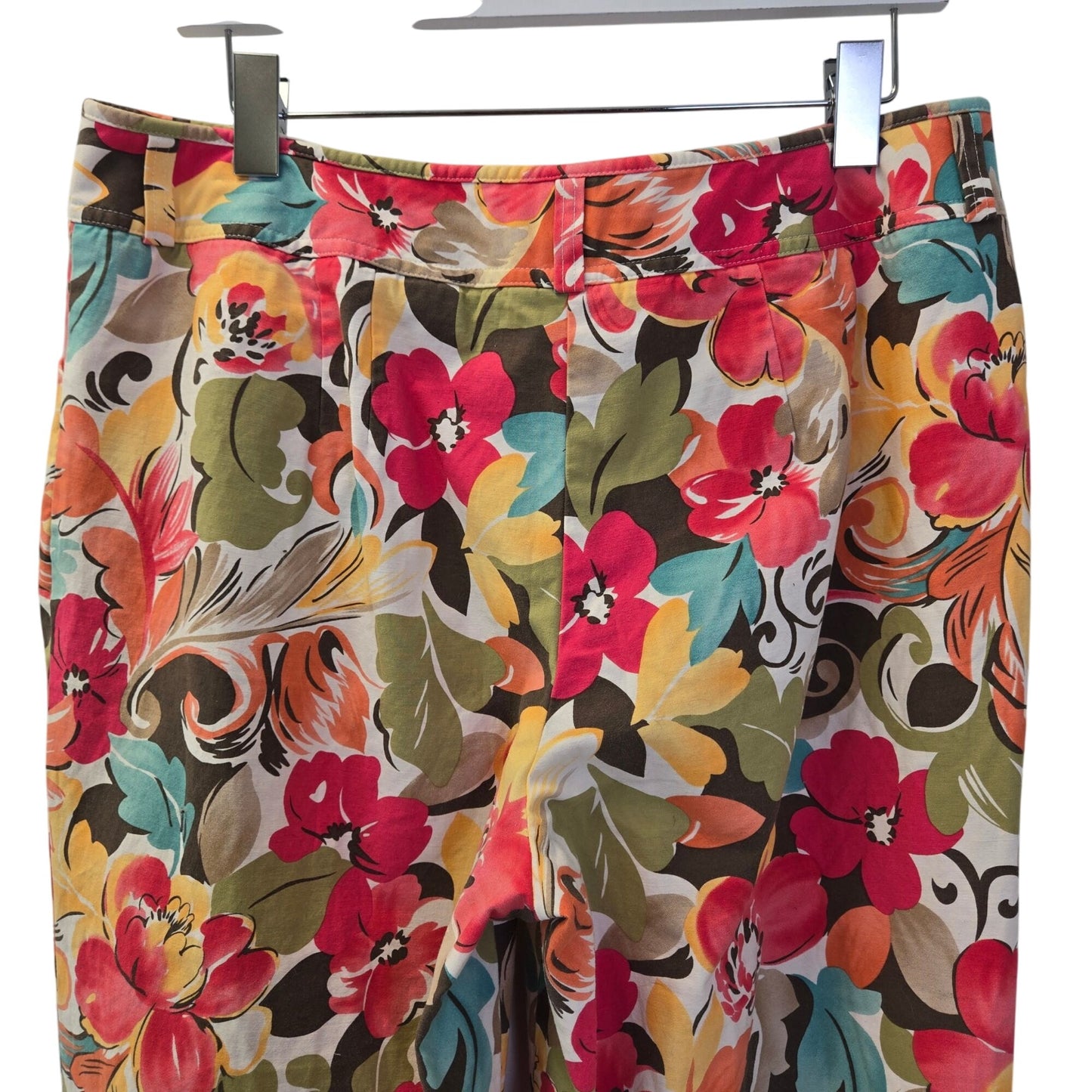 Talbots Petites Floral Straight Leg Pants Size XL Petite (est)