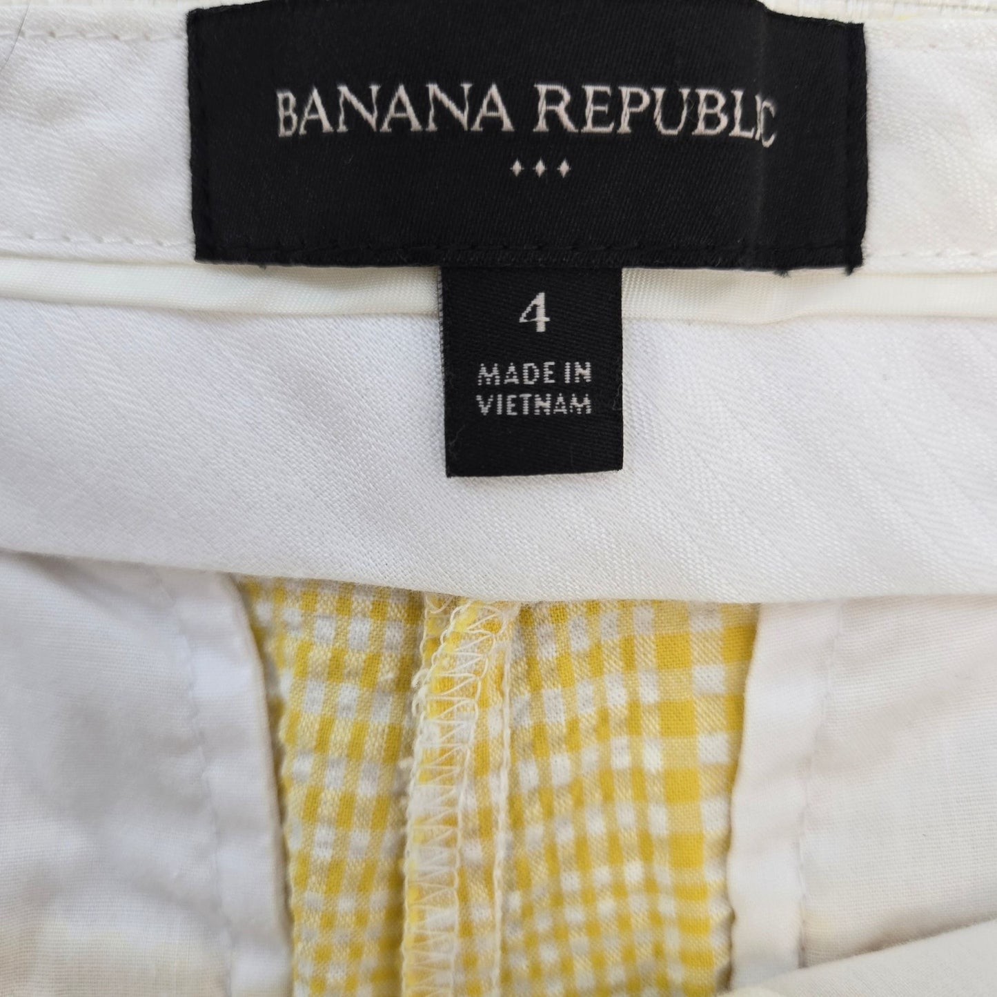 Banana Republic Factory Seersucker Plaid Bermuda Shorts Size 4