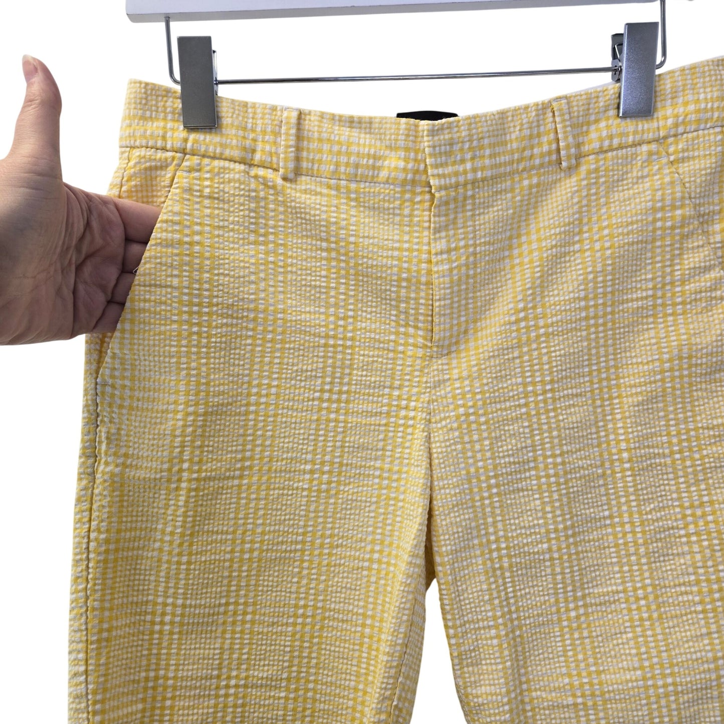 Banana Republic Factory Seersucker Plaid Bermuda Shorts Size 4