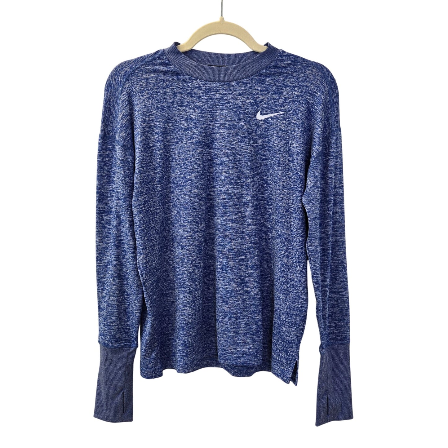 Nike Running Heathered Blue Long Sleeve Activewear Top Size Small