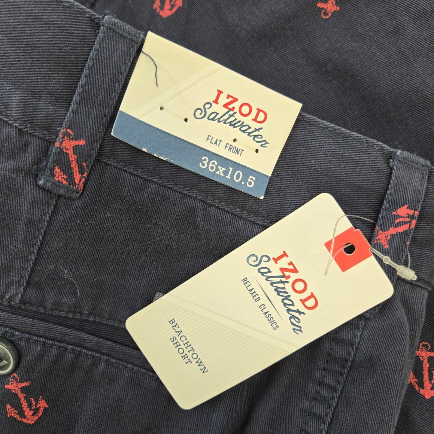 NWT Izod Saltwater Beachtown Flat Front Shorts Size 36