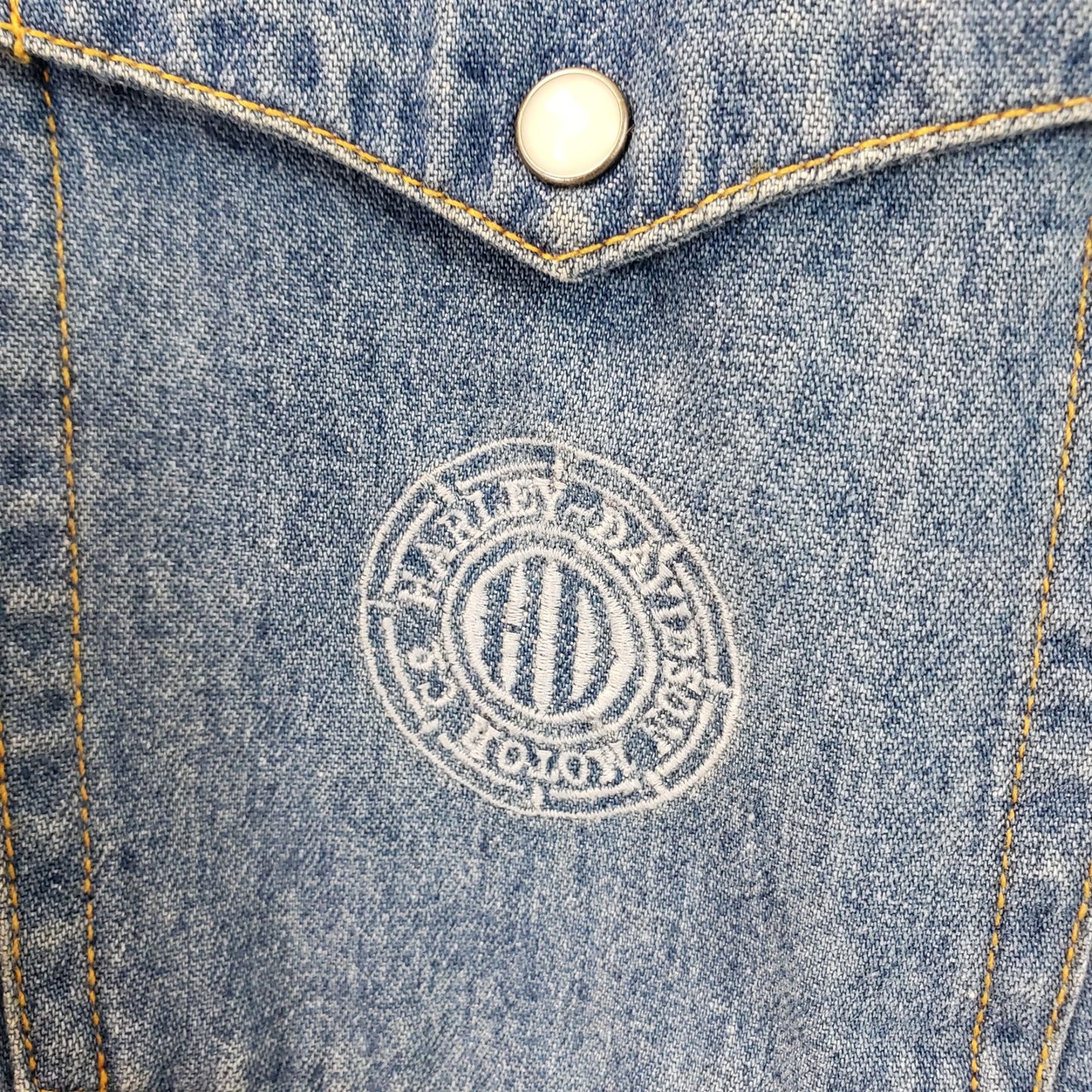 Harley-Davidson Denim Full Snap Front Western Style Shirt Size Small