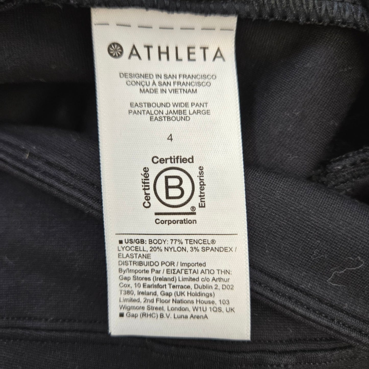 Athleta Eastbound Wide Leg Seamed Athleisure Pants Size 4