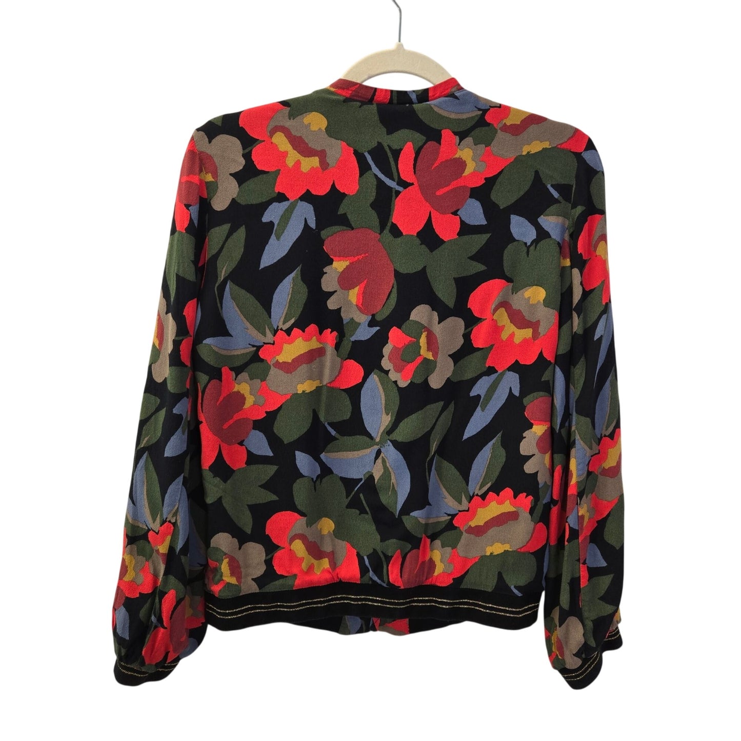 Zara TRF Outerwear Floral Full Zip Bomber Jacket Size Medium