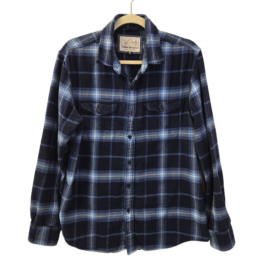 American Eagle Plaid Flannel Button Down Shirt Size Medium