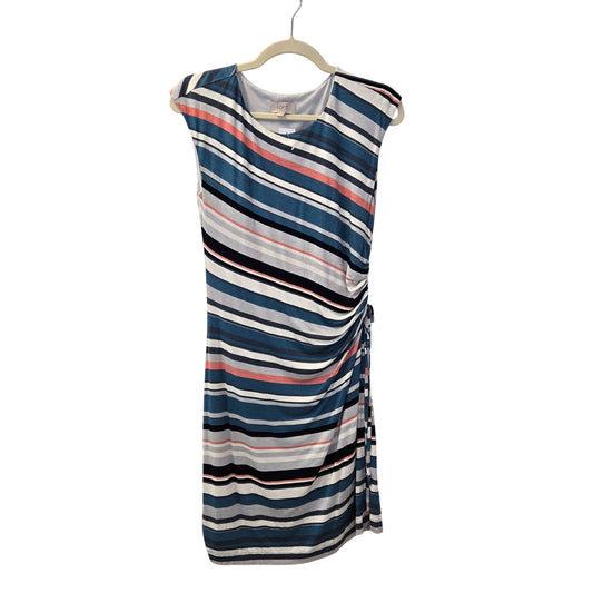 NWT Loft Striped Side Ruched Sleeveless Dress Size Small