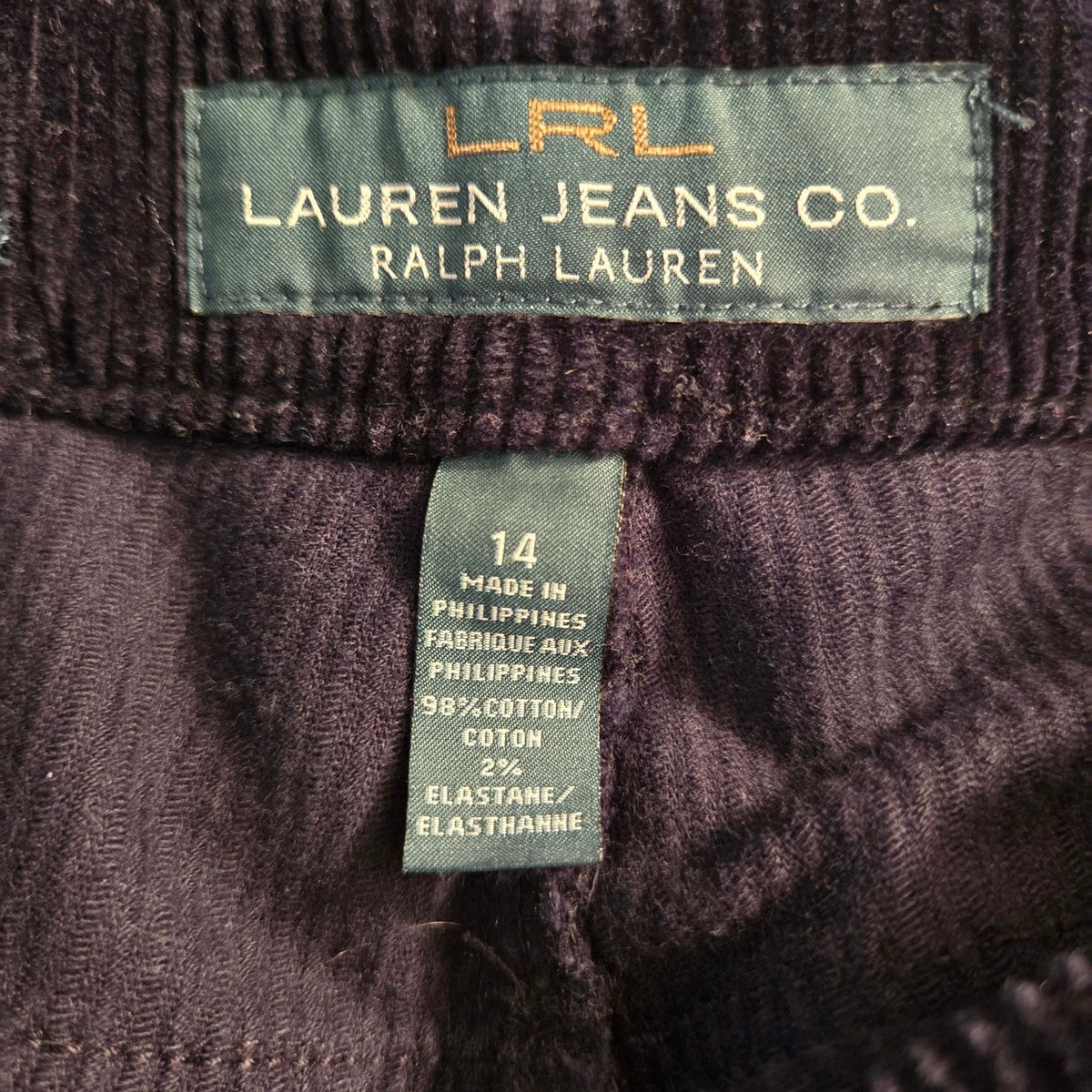 Lauren Ralph Lauren Classic Straight Corduroy Crop Pants Size 14