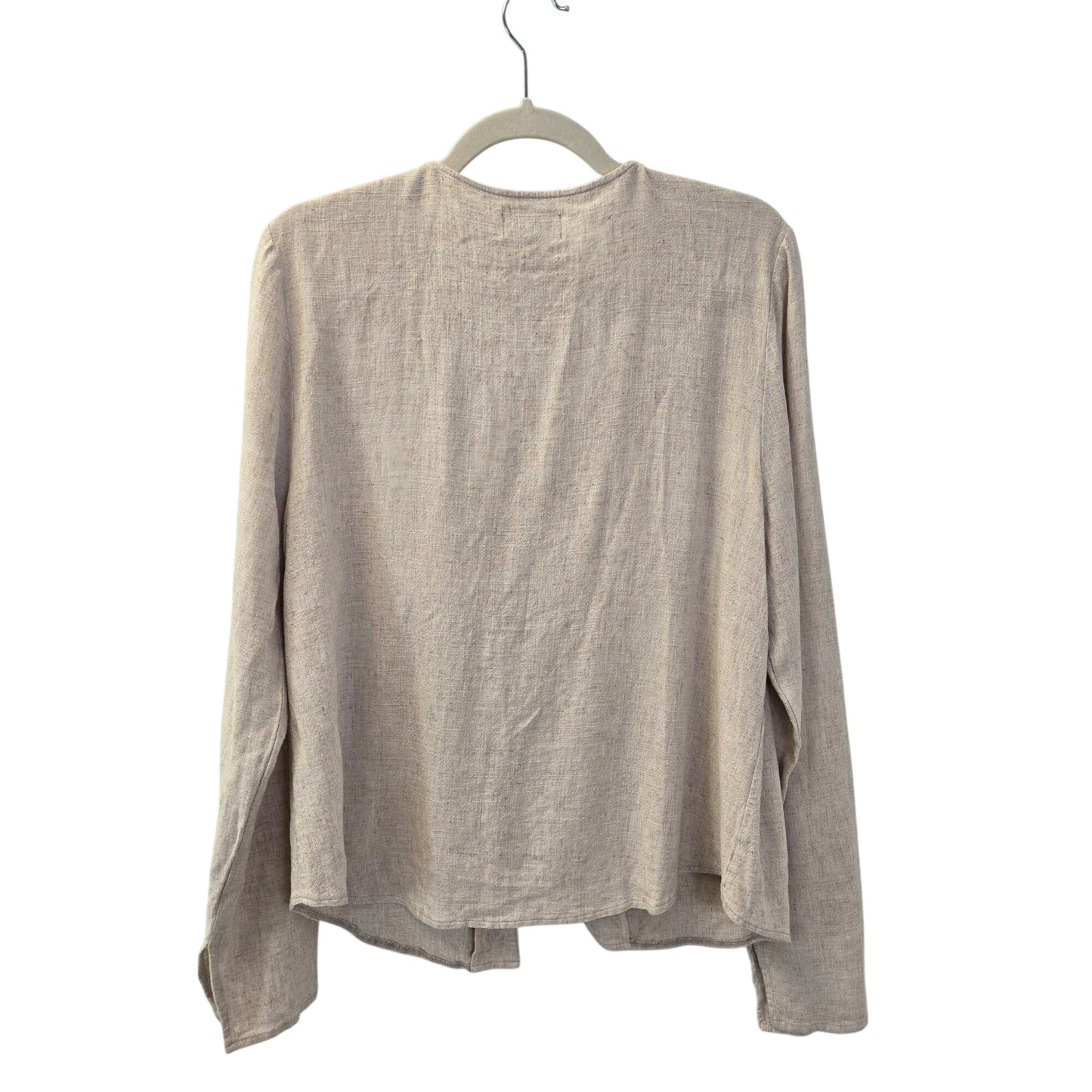 Alohas 100% Linen Tie Front Layering Top Size Large