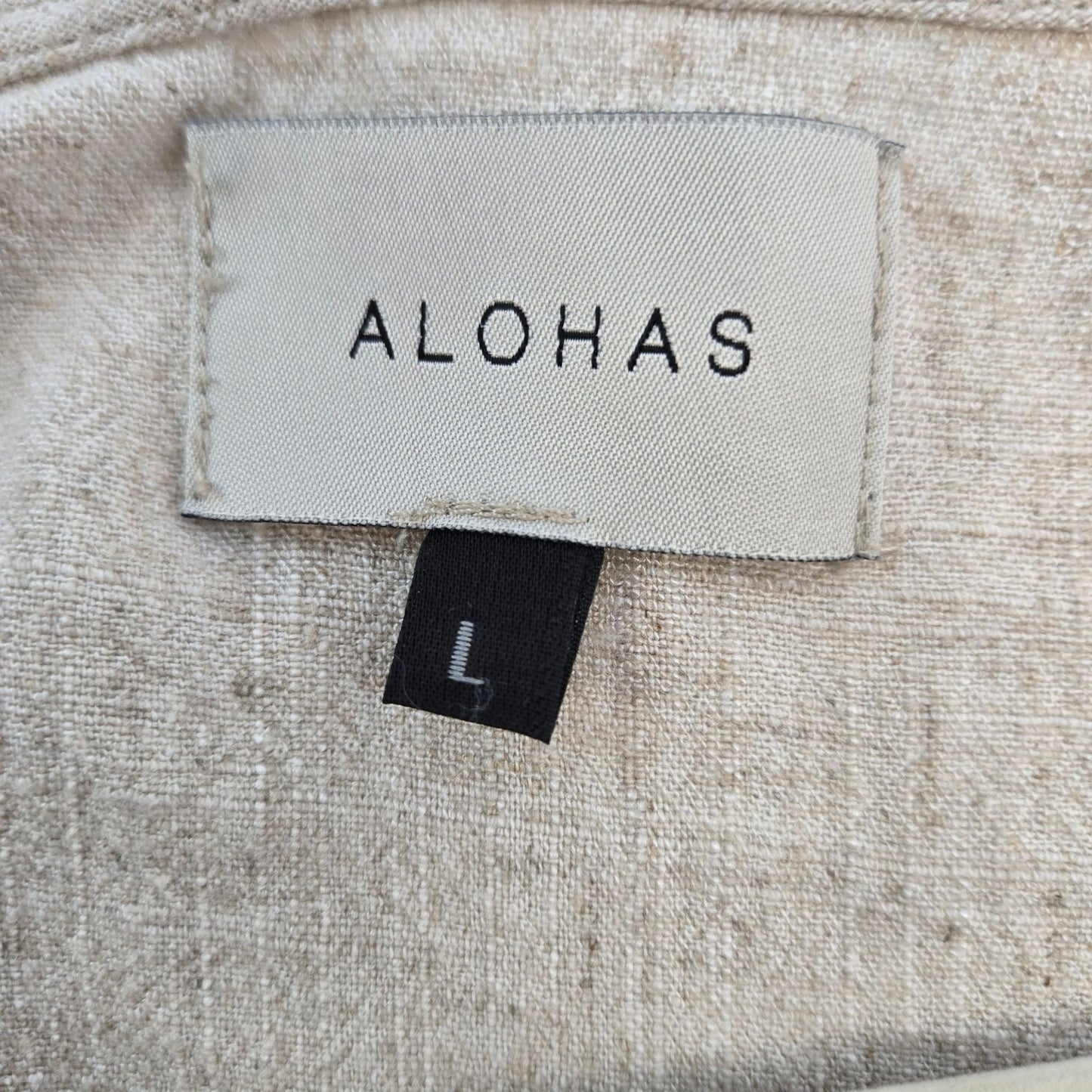 Alohas 100% Linen Tie Front Layering Top Size Large