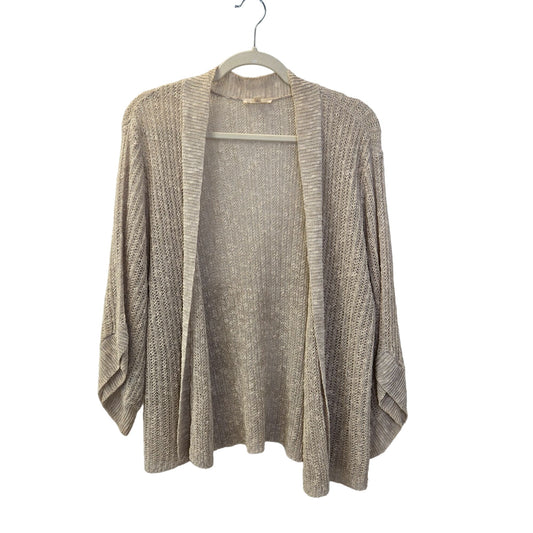 Eileen Fisher Linen Blend Open Knit Cardigan Sweater Size Large