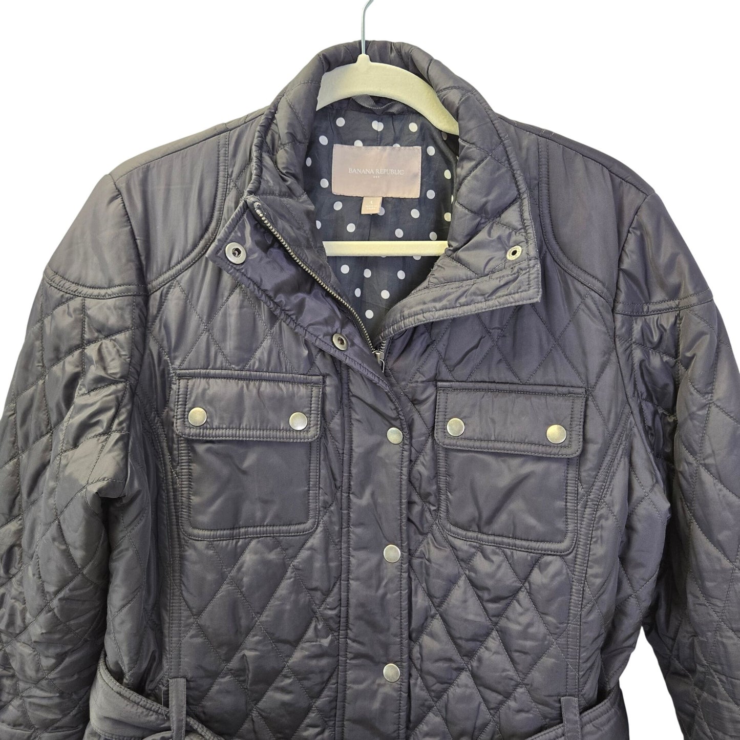 Banana Republic Factory Quilted Belted Jacket Size Large