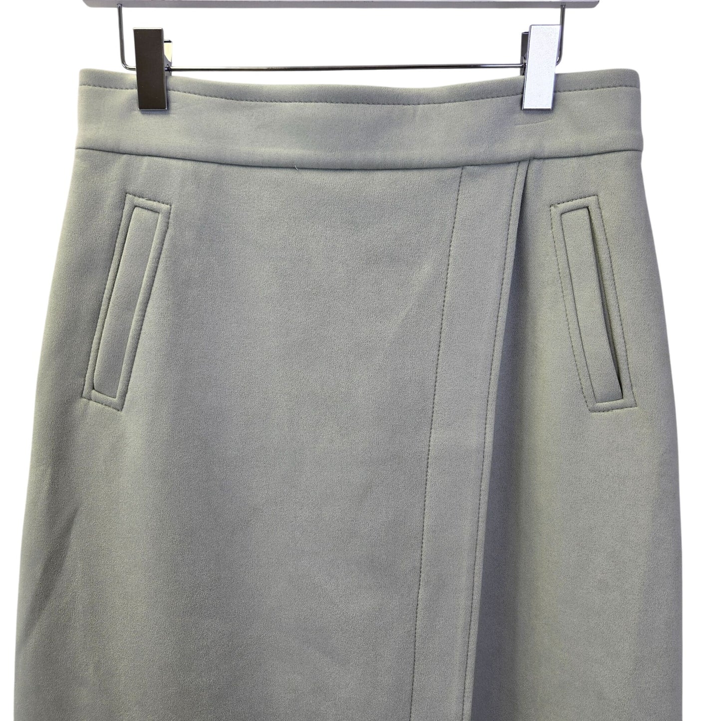 Ann Taylor Faux Suede Wrap Midi Skirt Size 6