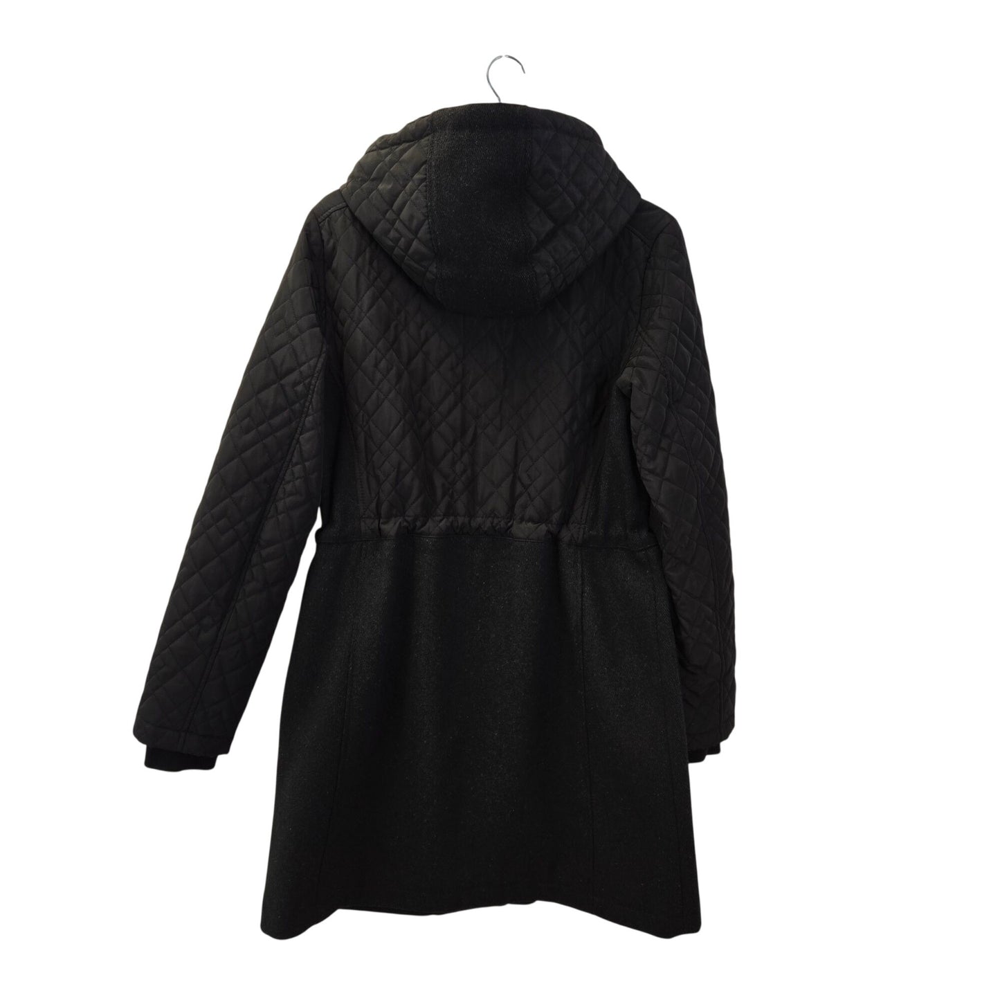 Lucky Brand Mixed Media Wool Blend Quilted Hooded Coat Size Medium