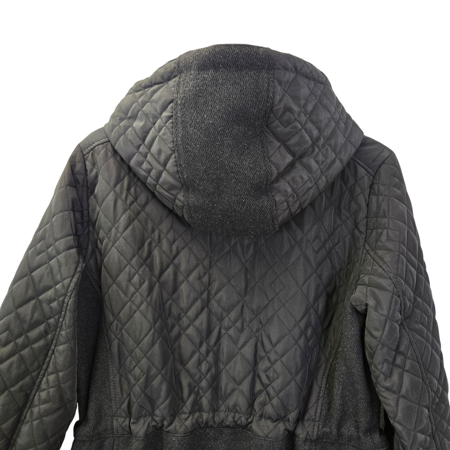 Lucky Brand Mixed Media Wool Blend Quilted Hooded Coat Size Medium