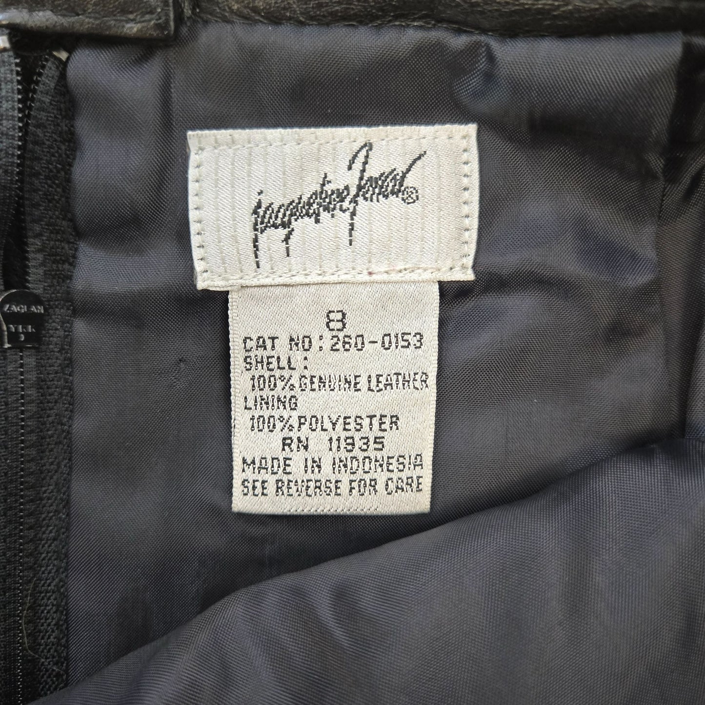 Jacqueline Ferrar Vintage 100% Leather Knee Length Skirt Size 6/8