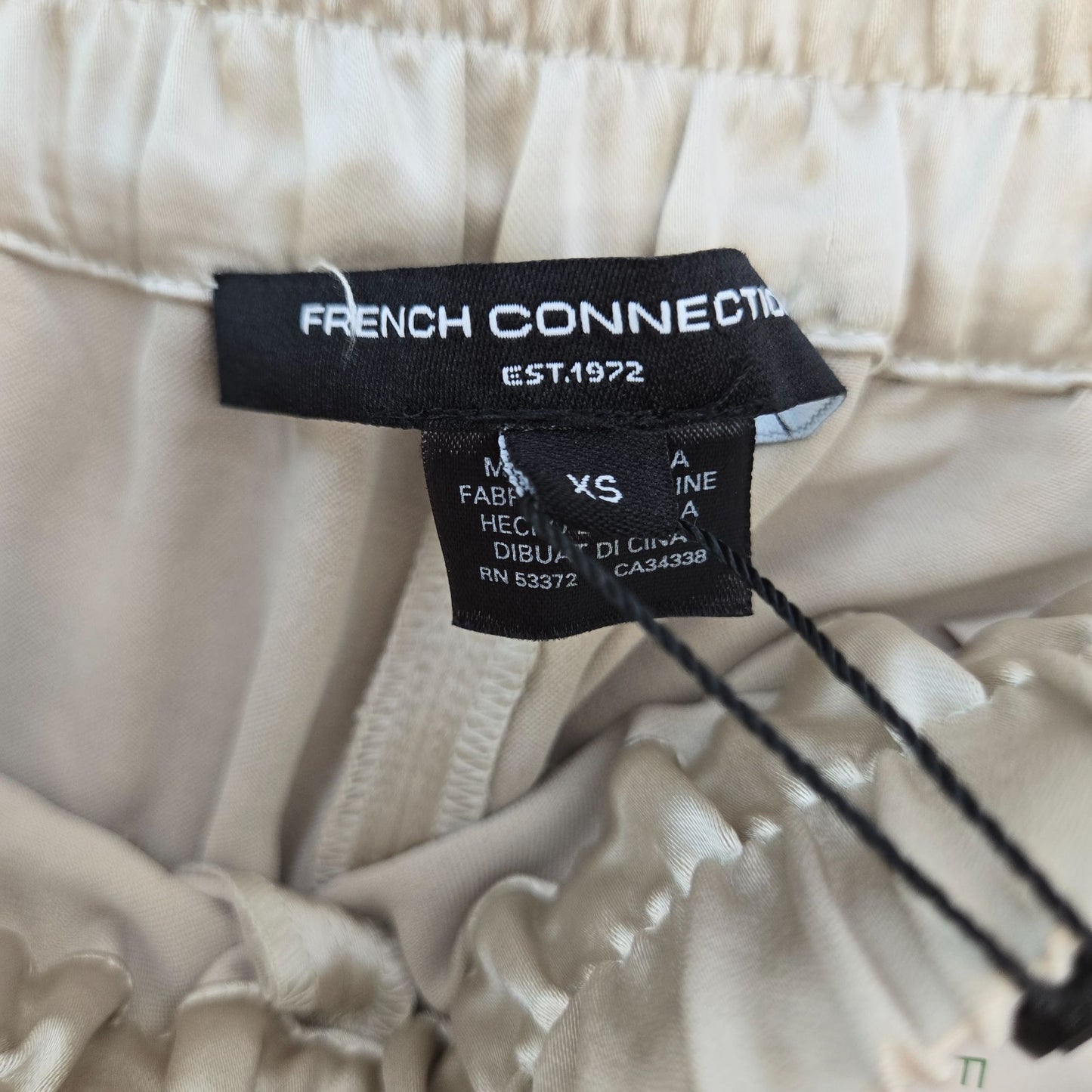 NWT French Connection Chloetta Satin Wide Leg Cargo Trouser Pants Size XS