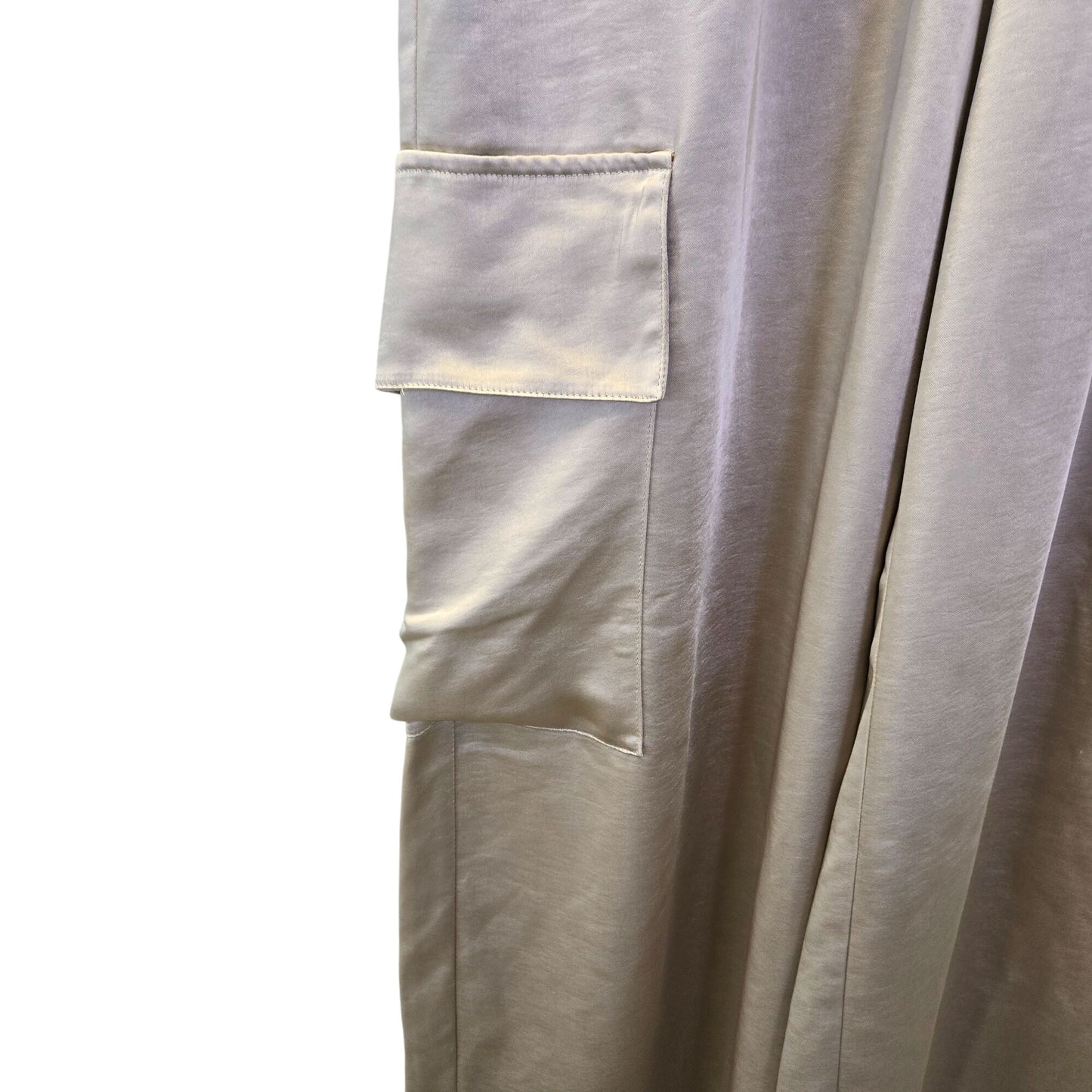 NWT French Connection Chloetta Satin Wide Leg Cargo Trouser Pants Size XS