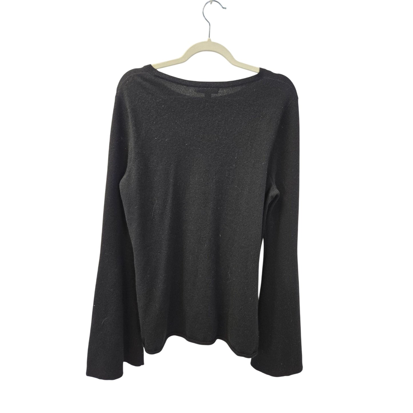 Aqua 100% Cashmere Bell Sleeve Crewneck Sweater Size Large